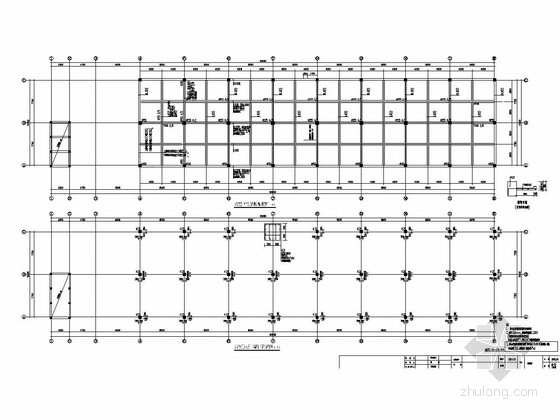 [北京]地上单层框架结构配套公建结构施工图-首层顶板配筋图 