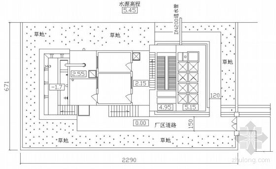 自来水施工设计图纸资料下载-某乡镇自来水厂图纸