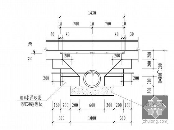 [重庆]体育公园应急通道给排水施工图-雨水口剖面图