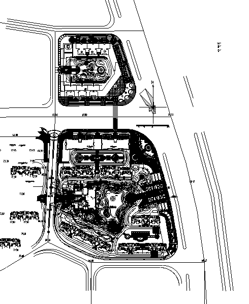 [合集]20个欧式高档住宅小区景观施工总图合集-景观施工图总图