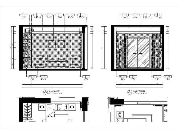 [茂名]完整详细的商住楼样板房装饰设计施工图（含效果图）-立面图