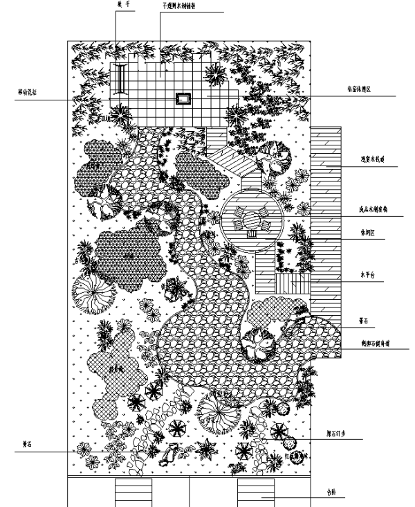 最全屋顶花园景观设计CAD平面图95套-居住小区屋顶花园设计详图