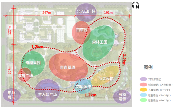 [河北]“森林王国“儿童公园景观设计方案-功能分区