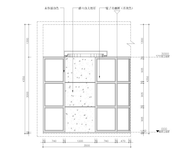 [乌鲁木齐]新中式--马仕玖煲丹露店装修施工图（附效果图）-包间A面立面图