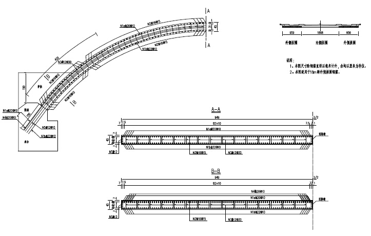 2016年设计（18+24+29+24+18）m五孔钢筋混凝土板拱桥及引道工程设计图135页（PDF）-拱圈钢筋图