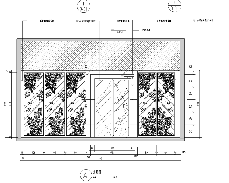 [四川]新中式风格——四星级饭店中餐厅施工图（含效果图）-包房立面图
