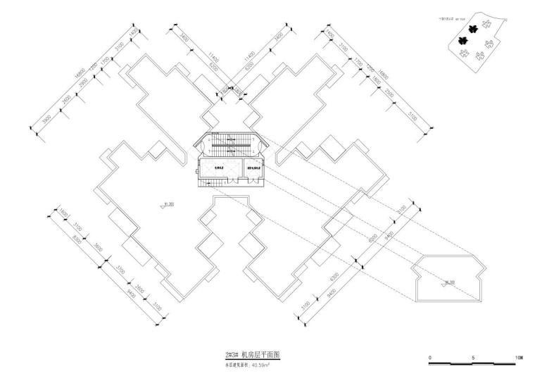 [广东]大运新城南区住宅建筑方案设计（欧陆风格）-机房层平面图