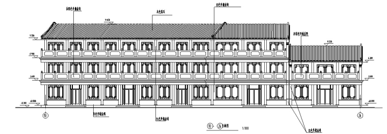 仿古钢屋顶cad资料下载-多层仿古式中式居住建筑设计方案（全套施工方案CAD）