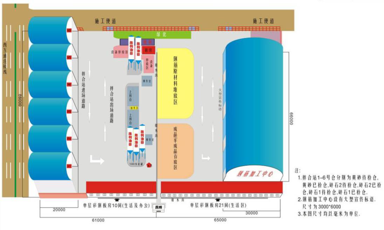 图表化在平安工地创建活动中的应用-拌合站及钢筋加工场2D效果图