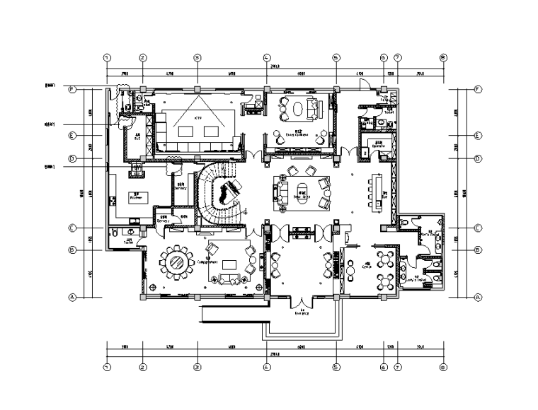 140平施工图效果图资料下载-奢华法式风格会所室内设计施工图（附效果图）