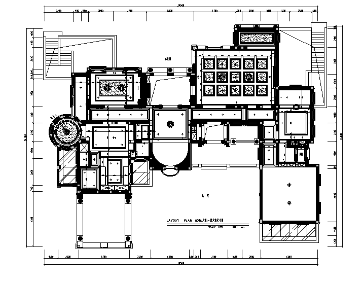 [浙江]桃花园顶级别墅设计施工图（附效果图）-天花尺寸图