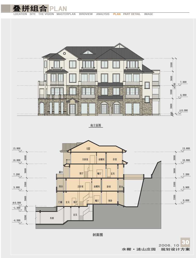 [深圳]欧陆风格庄园别墅区规划建筑设计方案-30叠拼组合 copy