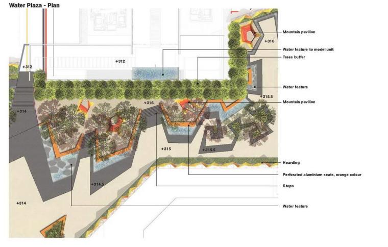 [重庆]知名地产凤鸣山居住示范区景观方案设计文本PDF（51页）-分区平面图