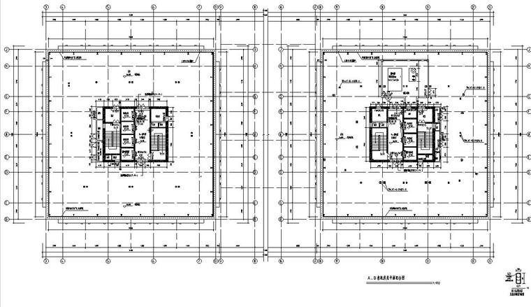 [北京]高层剪力墙结构物流办公中心建筑施工图（含全专业）-高层剪力墙结构物流办公中心建筑平面图