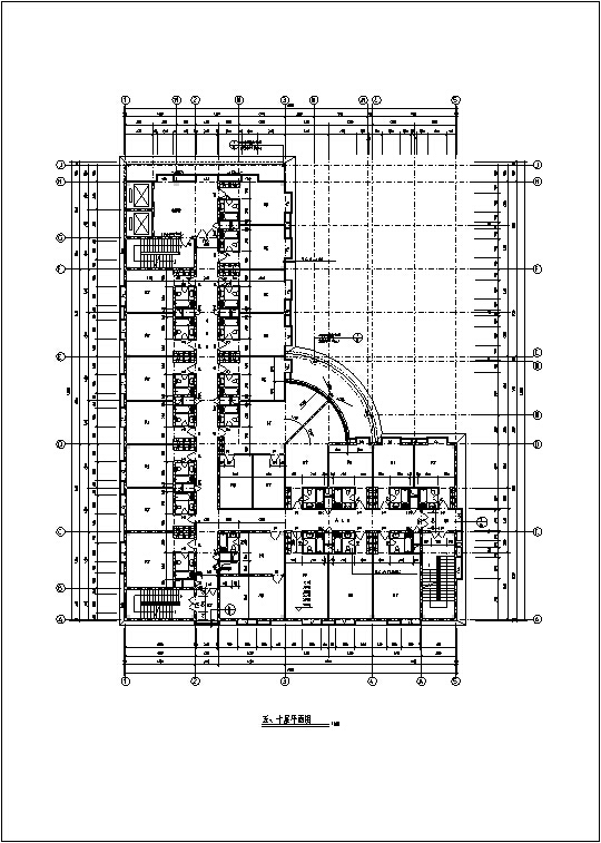 10套宾馆酒店建筑方案初设图CAD-新古典多层酒店建筑设计平面图