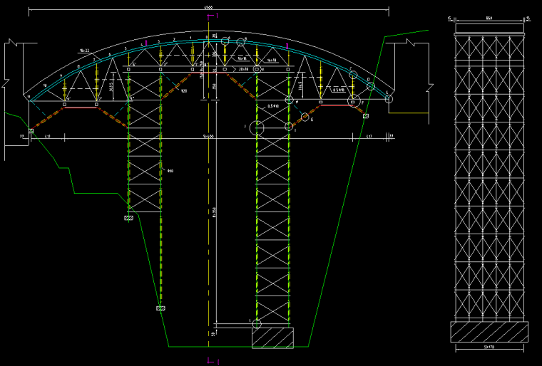 45m跨管桁架图纸资料下载-45m石拱桥