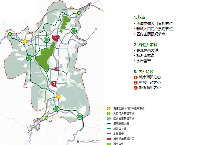 [福建]安溪南翼新城总体规划设计-知名地产总体规划设计——景观系统规划