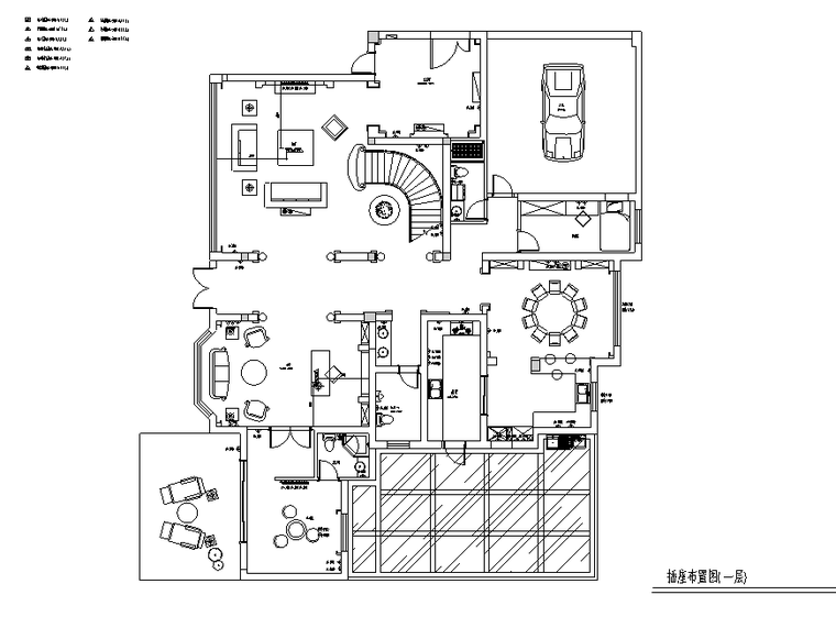 [江苏]浪漫法式风450平米独栋别墅设计施工图（附效果图）-插座布置图