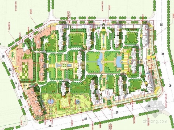 济南住宅设计文本资料下载-[济南]尊贵大气住宅样板区景观规划设计方案
