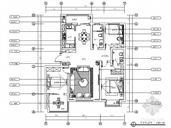 CAD造型顶设计资料下载-精品名师设计现代时尚三居室样板间CAD装修施工图（含软装及效果）
