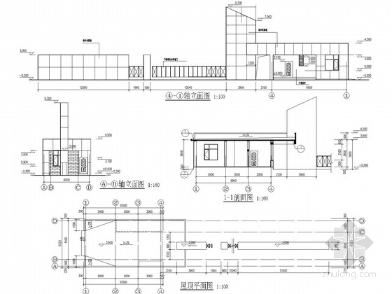 单层框架门卫结构图资料下载-单层门卫砖混结构施工图(含建施)