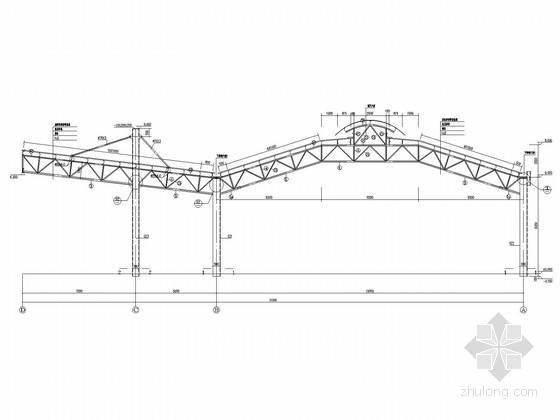 客运站候车厅平面图资料下载-悬挑12米客运站候车厅钢结构及幕墙结构施工图