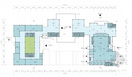 [山东]文化艺术中心规划及单体设计方案文本（含CAD）-文化艺术中心规划平面图