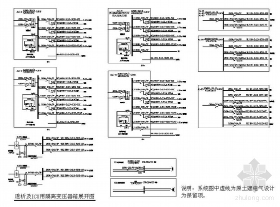 中医药馆cad图库资料下载-某中医药研究院19层住院楼装修电气图