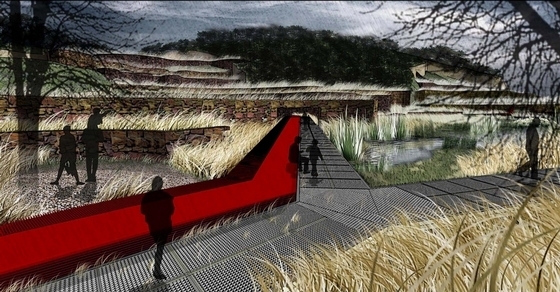 [江苏]开放性城市生态公园景观规划设计方案（北京著名设计机构作品）-开放性城市生态公园透视效果图