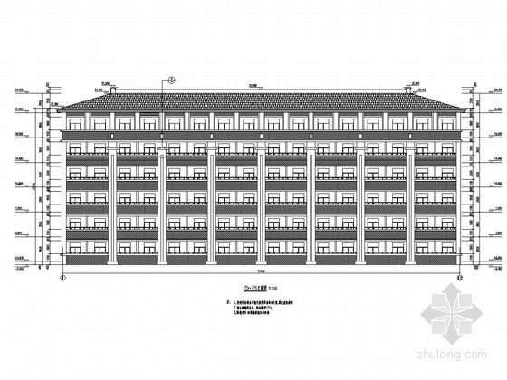 宿舍楼建筑平面施工图资料下载-六层框架结构男生宿舍楼结构施工图（含建筑图）