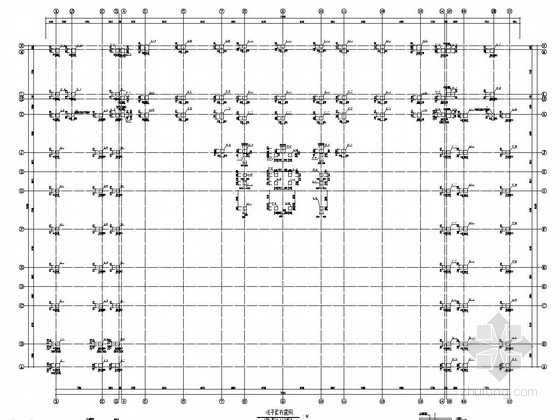 [四川]五层框架结构寄宿制学校教学楼结构施工图（含详细建筑图）-柱平面布置图 