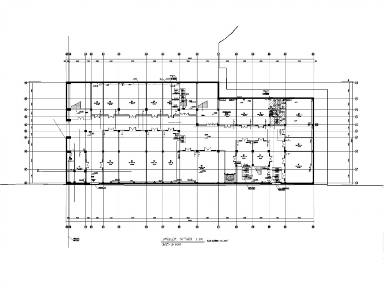 多栋建筑物的给排水及消防系统施工图设计-18#楼B座负一层平面图