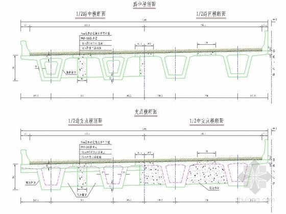 30米箱梁施工图资料下载-[河北]跨径30米预应力混凝土连续箱梁设计图（整体式路基 斜度45度）