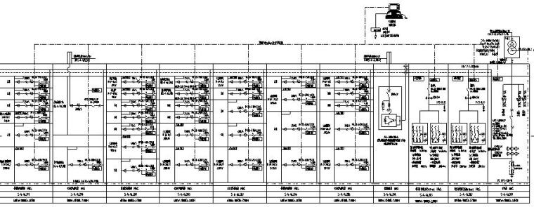 苏州轨道10kV变电所电气图-中区A总变电所0.4kV主接线图(T102)