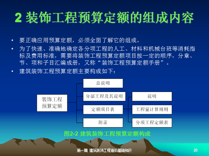 建筑装饰工程造价与招投标概述-装饰工程预算定额的组成内容