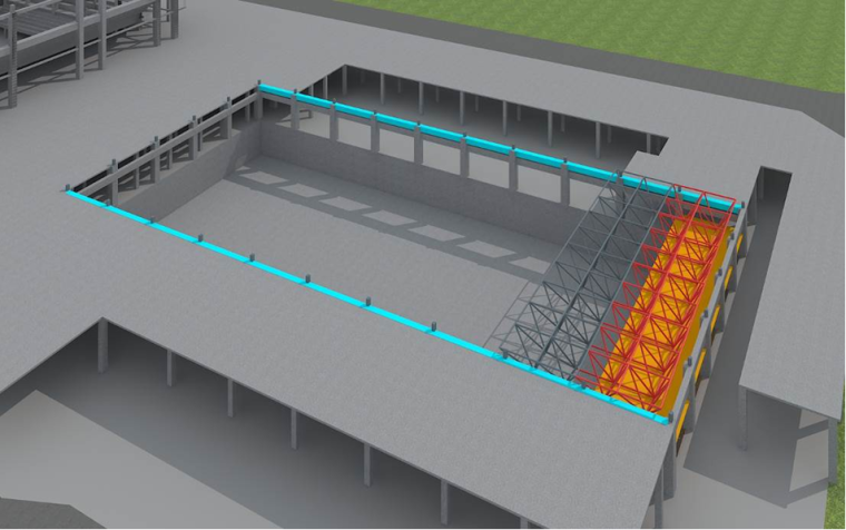 龙山县体育中心体育馆项目钢结构施工方案（正放四角锥焊接球网架）-在拼装位置拼装滑移单元2