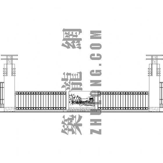 公园大门围墙图纸资料下载-某公园大门施工详图