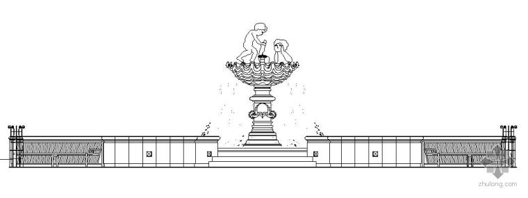 景观水钵cad资料下载-欧式水钵喷泉施工详图