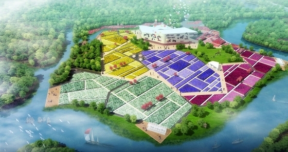 [常州]第八届中国花博会副场馆景观规划设计方案 （著名景观公司出品）-方案二鸟瞰图