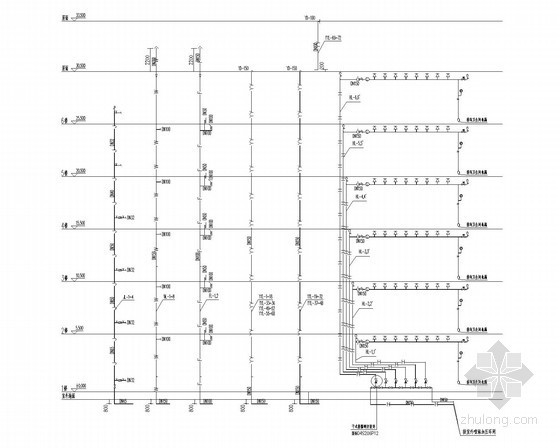 高层丙类厂房给排水施工图-给排水及喷淋系统图 