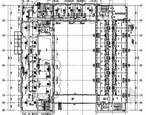 [上海]商业办公大厦空调通风及防排烟系统设计施工图（采暖设计）-二层空调平面图 