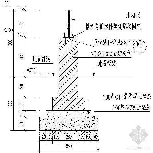 小院木栅栏详图-3