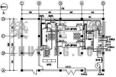 水源热泵电气设计图资料下载-水源热泵完整机房图