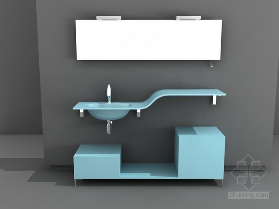 台上盆洗手盆资料下载-简约时尚洗手盆3D模型下载