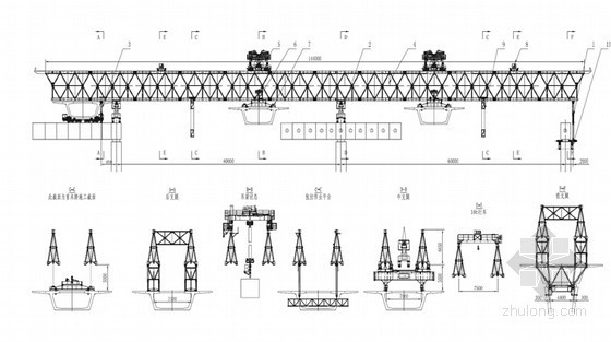 [浙江]预制拼装101吨箱梁跨海大桥架桥机拼装安全专项施工方案103页-TP60型节段拼装架桥机总体结构图 