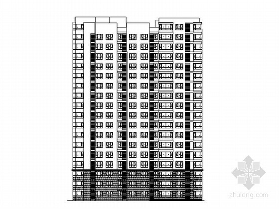 5层住宅三室两厅一卫资料下载-[天津]松江武台某十七层一梯五住宅楼建筑施工图