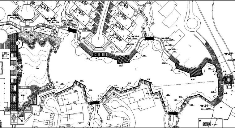 [广东]知名地产翠林兰溪园全套景观设计施工图(广州晴川)-湖区铺装平面图