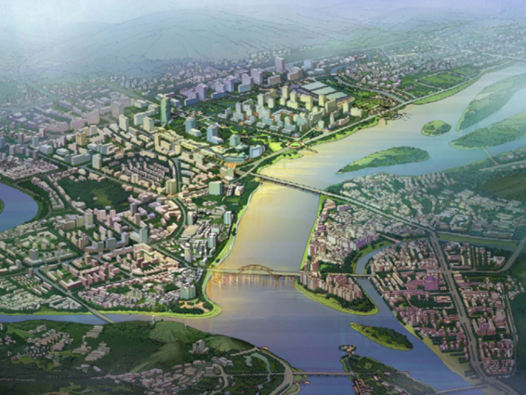 城市滨水地区规划设计资料下载-[四川]绵阳市滨水地区城市设计（现代，滨水）