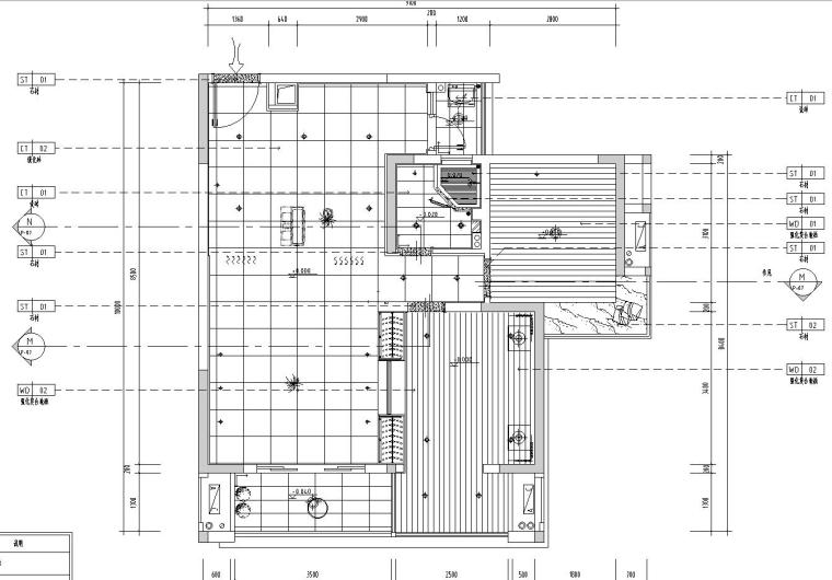 现代简约风格样板房效果图-施工图-地面铺贴图