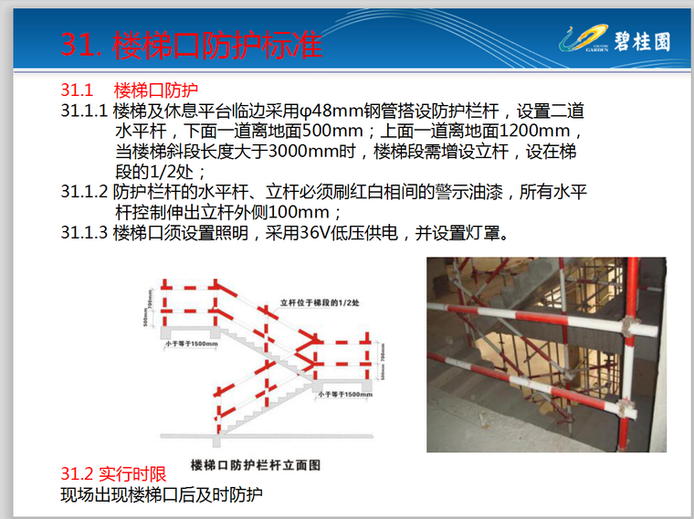 [知名地产]安全生产文明施工标准化指导手册-70页-楼梯防护